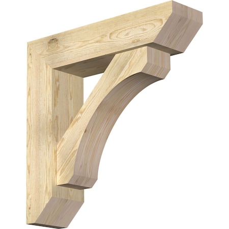 Ekena Millwork Legacy Slat Rough Sawn Bracket w/ Offset Brace, Douglas Fir, 8"W x 32"D x 32"H BKT0806X32X32LEC06RDF